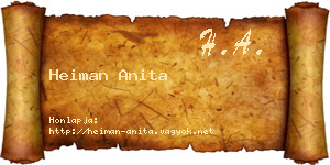 Heiman Anita névjegykártya